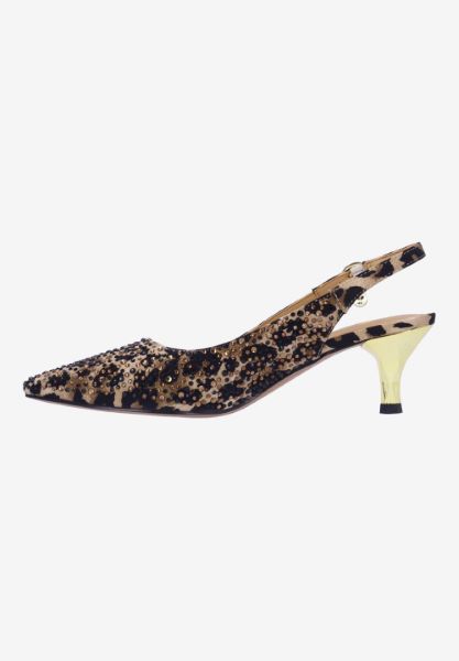 Left side view of Ferryanne BROWN/BLACK ANIMAL PRINT