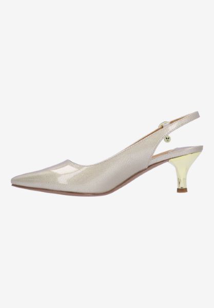 Left side view of Ferryanne TAUPE PATENT