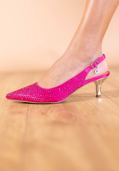 Lifestyle image of Ferryanne FUCHSIA SATIN/RHINESTONES