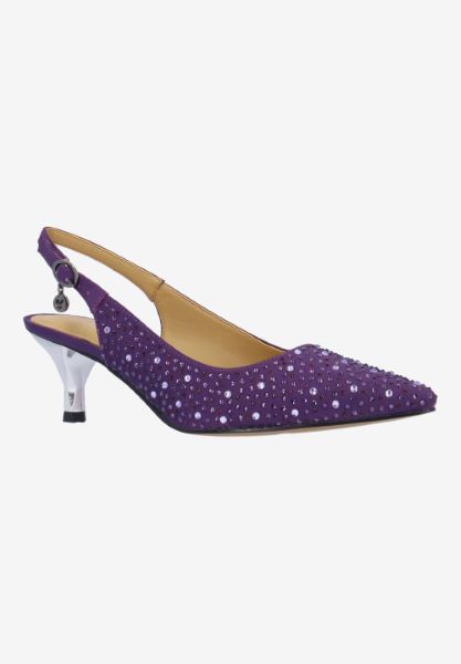 Front view of Ferryanne PURPLE OMBRE SATIN/STONES