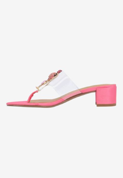 Left side view of Flami CLEAR/PINK SHANTUNG