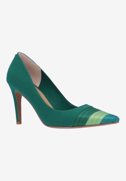 Front view of Garbina EMERALD GREEN SATIN