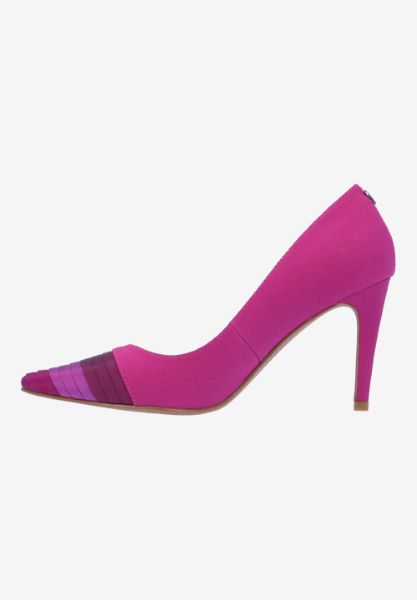 Left side view of Garbina PURPLE SATIN