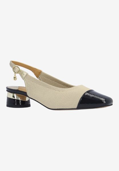 Front view of Givora NUDE/BLACK KNIT/PATENT