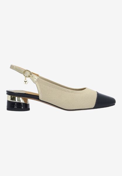 Right side view of Givora NUDE/BLACK KNIT/PATENT