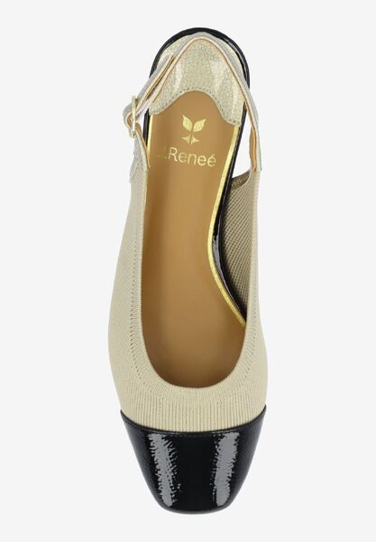 Top view of Givora NUDE/BLACK KNIT/PATENT