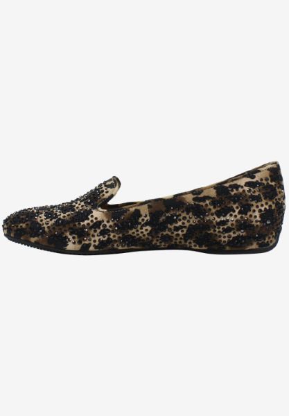 Left side view of Hanuko BROWN/BLACK ANIMAL PRINT
