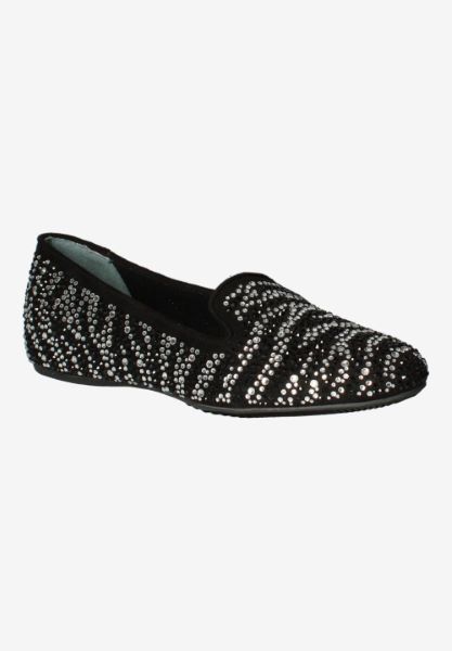 Front view of Hanuko BLACK/CLEAR SUEDE