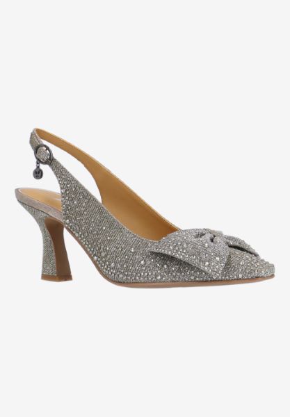 Front view of Harlan PEWTER GLITTER/STONES
