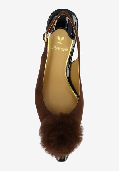 Top view of Hevina BROWN/BLACK SUEDE/PATENT