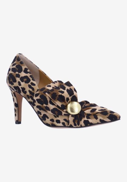 Front view of Hirisha BROWN/BLACK ANIMAL PRINT