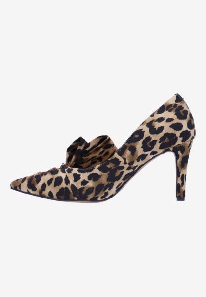 Left side view of Hirisha BROWN/BLACK ANIMAL PRINT