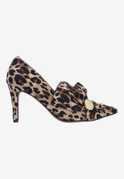 Right side view of Hirisha BROWN/BLACK ANIMAL PRINT
