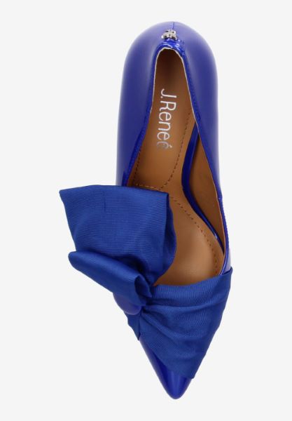 Top view of Hirisha COBALT PATENT/GROSGRAIN