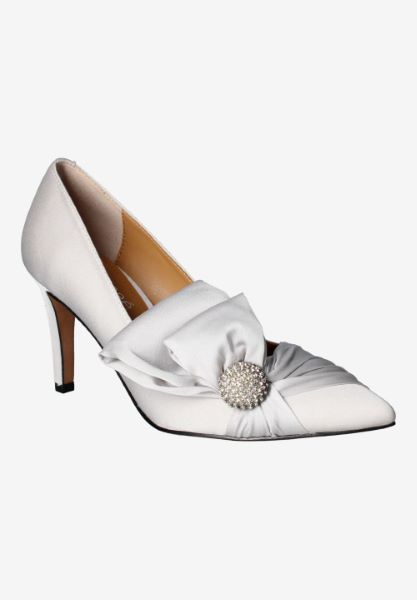 Front view of Hirisha STEEL GRAY SATIN