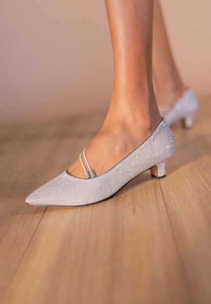Lifestyle image of Idenah Silver Glitter Fabric