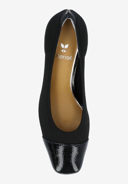 Top view of Javelle BLACK STRETCH KNIT/PATENT