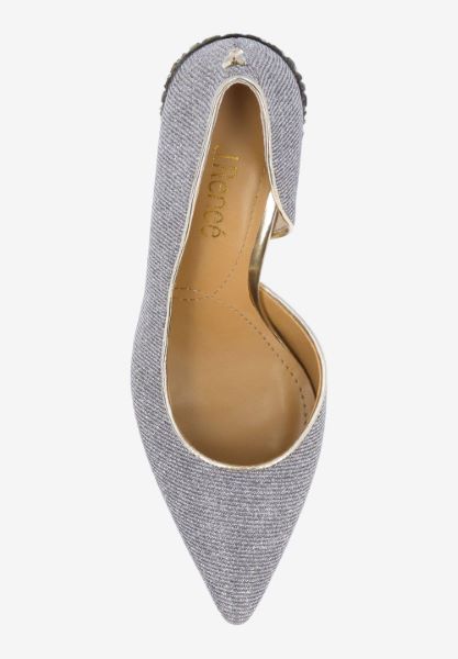 Top view of Jeanine PEWTER GLITTER/GOLD SPECCHIO