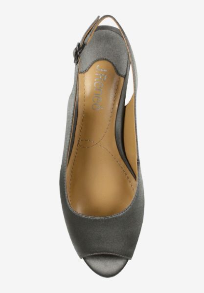 Top view of Jenvey Dark Gray Satin