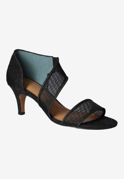 Front view of Jivika BLACK SNOW DOT/GLITTER