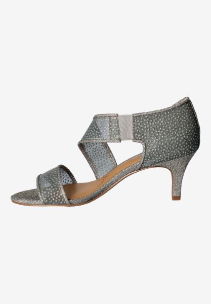 Left side view of Jivika PEWTER SNOW DOT/GLITTER