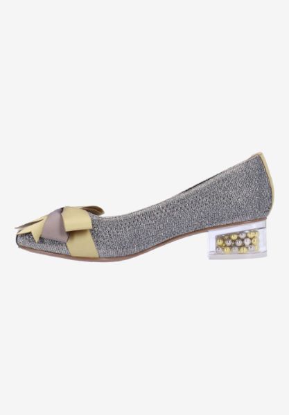 Left side view of Jollee PEWTER DANCE GLITTER/GOLD/SILV