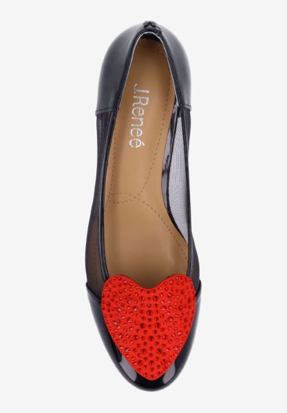 Top view of Jooliete BLACK/RED PATENT/SATIN/MESH