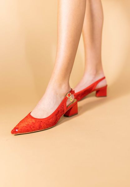 Lifestyle image of Juliah RED SEQUIN MESH