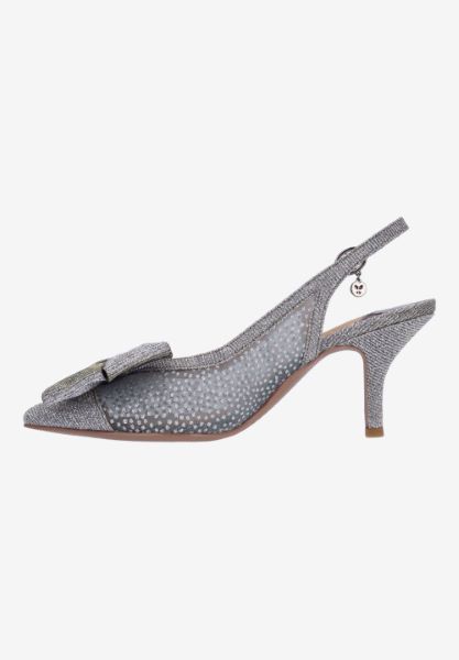 Left side view of Kadence PEWTER GLITTER/MESH