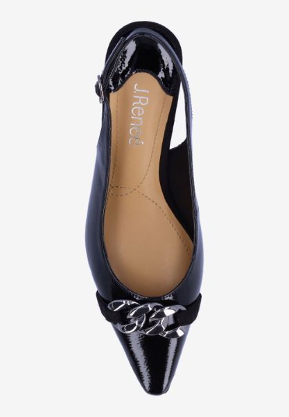 Top view of Kallan BLACK PATENT/SUEDE