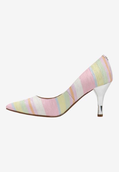 Left side view of Kanan PASTEL MULTI STRIPED FABRIC