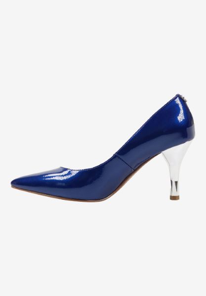 Left side view of Kanan COBALT BLUE PATENT