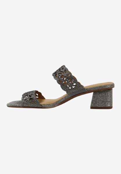Left side view of Keetana PEWTER GLITTER/STONES