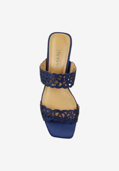 Top view of Keetana NAVY SATIN/STONES
