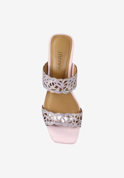 Top view of Keetana PINK SATIN/STONES