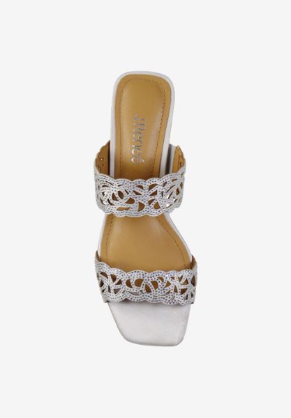 Top view of Keetana SILVER SATIN/STONES