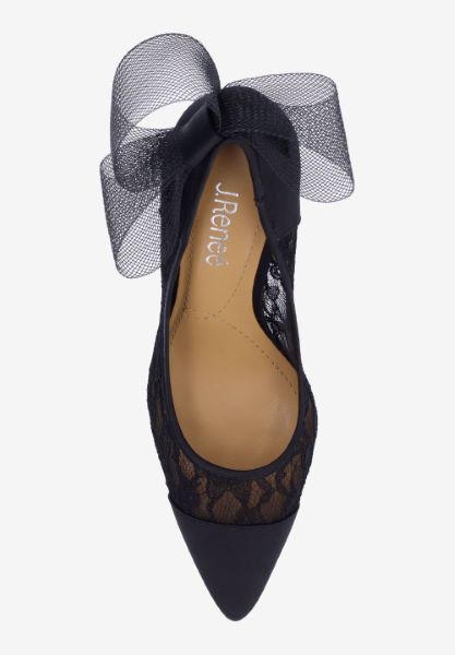 Top view of Khrystie BLACK FLORAL MESH/SATIN