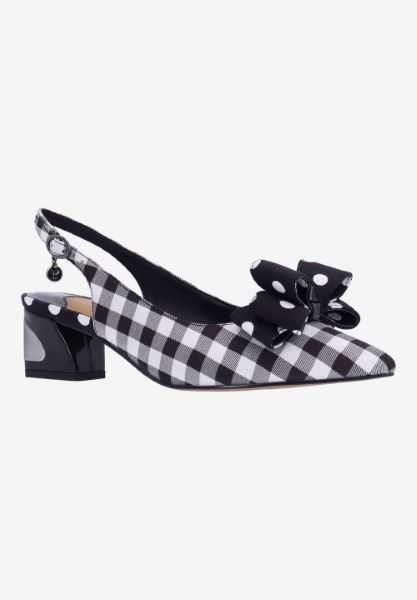 Front view of Kimma BLACK/WHITE GINGHAM/POLKA