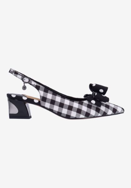Right side view of Kimma BLACK/WHITE GINGHAM/POLKA