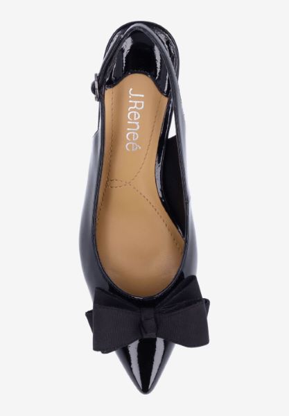 Top view of Kimma BLACK PATENT/GROSGRAIN