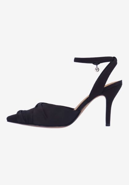 Left side view of Leander BLACK SATIN