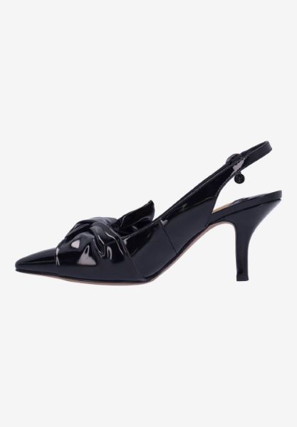 Left side view of Lenore BLACK PATENT