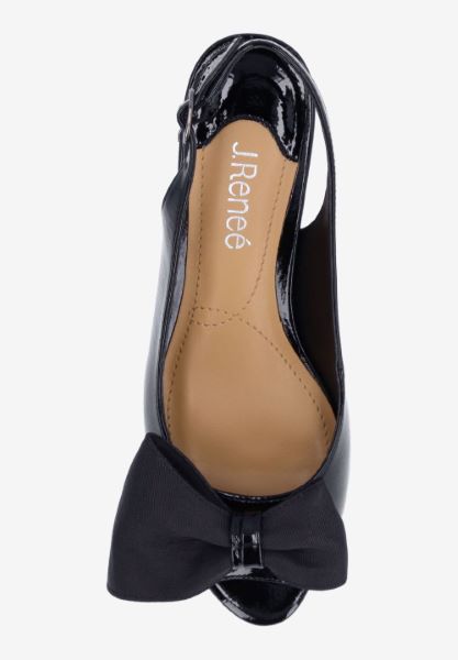 Top view of Lirain BLACK PATENT/GROSGRAIN