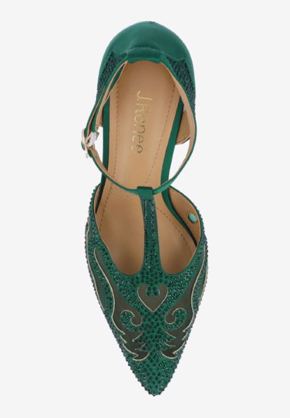 Top view of Lisha EMERALD GREEN SATIN