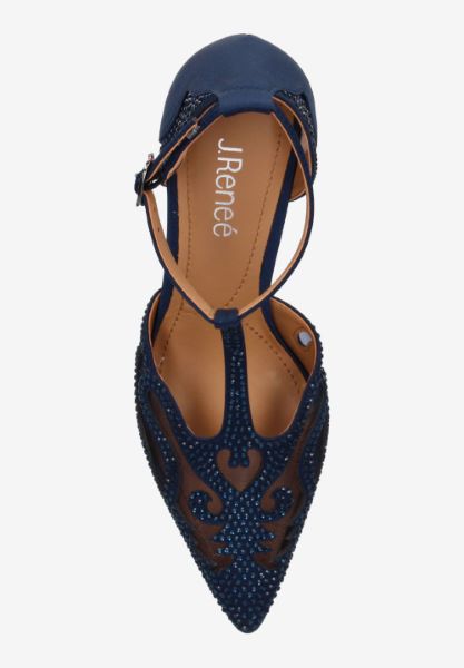 Top view of Lisha NAVY SATIN