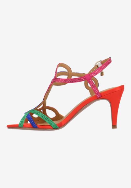 Left side view of Lulah BRIGHT MULTI SATIN/STONES