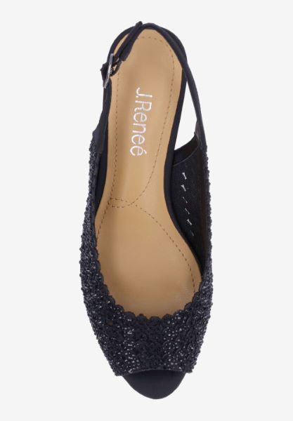 Top view of Malorie BLACK SATIN/STONES