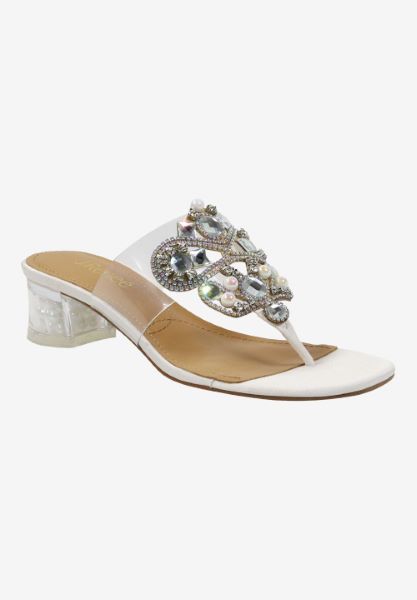 Front view of Maribela CLEAR/WHITE SATIN