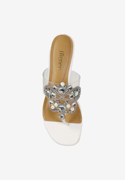 Top view of Maribela CLEAR/WHITE SATIN
