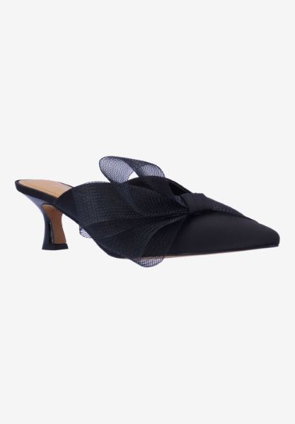Front view of Marteena BLACK SATIN